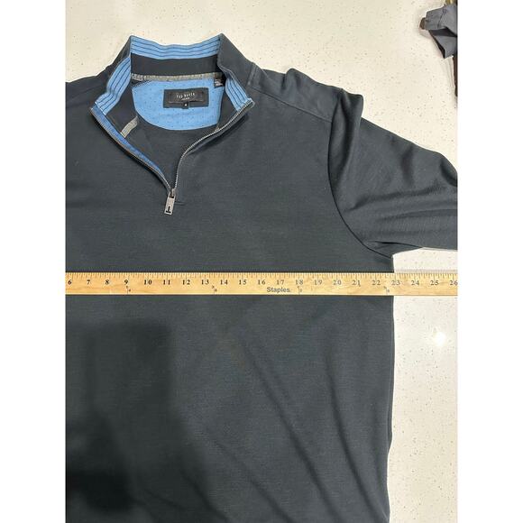 Ted Baker London Men’s Caravan 1/4 Zip Pullover Black Sz 6 lightweight modern - Picture 8 of 10